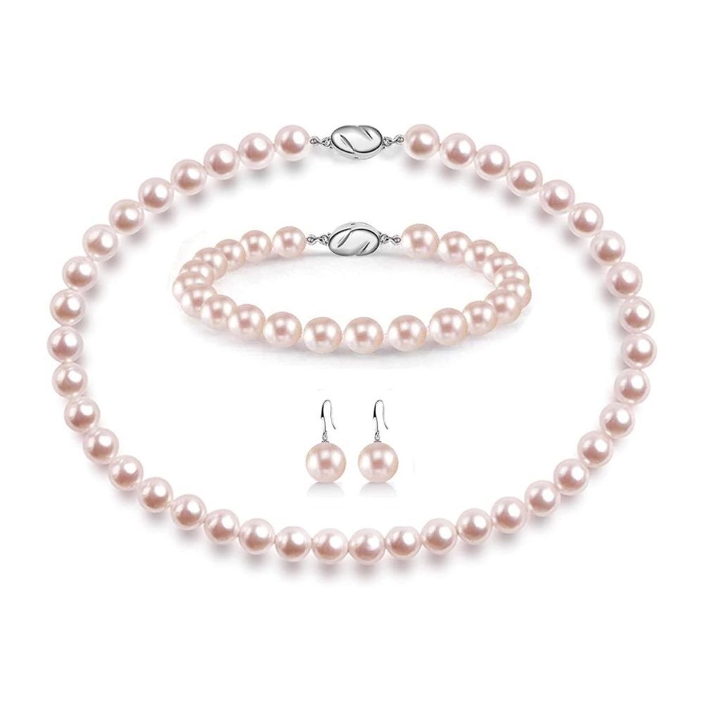 Pink and Silver Pearl Necklace Timeless Elegance